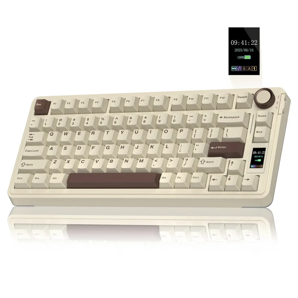AULA S75 Pro 75% Wireless Mechanical Gaming Keyboard RGB Hot-Swappable Cream